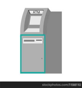 ATM bank terminal,isolated on white background,flat vector illustration
