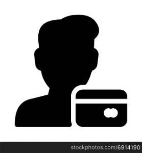 Atm Card User, icon on isolated background