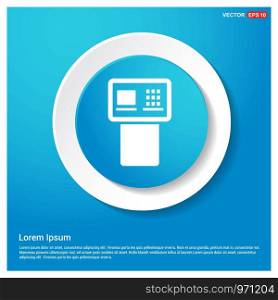 ATM Icon Abstract Blue Web Sticker Button - Free vector icon