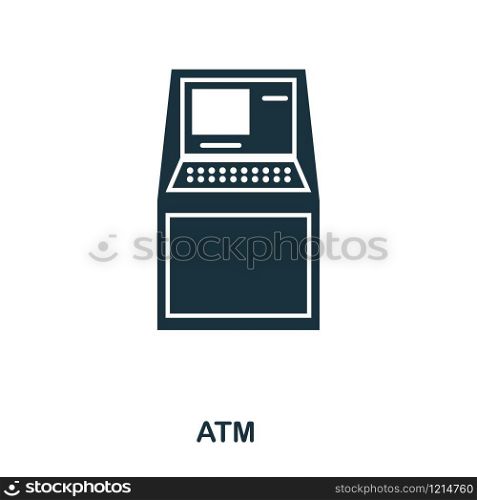 Atm icon. Flat style icon design. UI. Illustration of atm icon. Pictogram isolated on white. Ready to use in web design, apps, software, print. Atm icon. Flat style icon design. UI. Illustration of atm icon. Pictogram isolated on white. Ready to use in web design, apps, software, print.