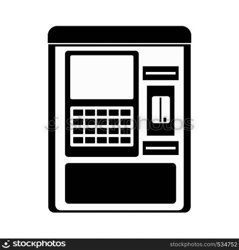 Atm machine icon in simple style on a white background. Atm machine icon, simple style