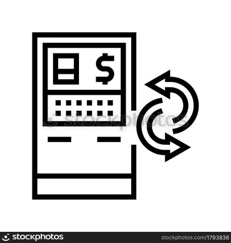 atm services line icon vector. atm services sign. isolated contour symbol black illustration. atm services line icon vector illustration
