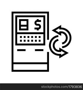 atm services line icon vector. atm services sign. isolated contour symbol black illustration. atm services line icon vector illustration