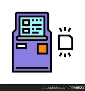 atm with rfid technology color icon vector. atm with rfid technology sign. isolated symbol illustration. atm with rfid technology color icon vector illustration
