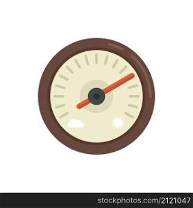 Atmosphere barometer icon. Flat illustration of atmosphere barometer vector icon isolated on white background. Atmosphere barometer icon flat isolated vector