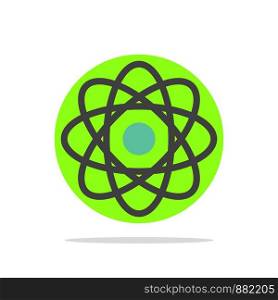 Atom, Biochemistry, Chemistry, Laboratory Abstract Circle Background Flat color Icon