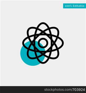 Atom, Biochemistry, Chemistry, Laboratory turquoise highlight circle point Vector icon