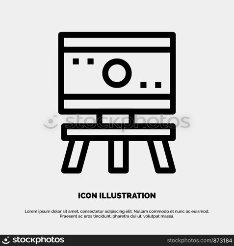 Atom, Board, Science, Space Line Icon Vector