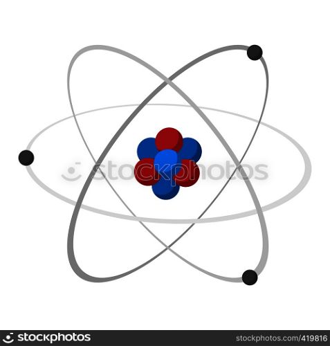 Atom cartoon icon. Science single symbol on a white background. Atom cartoon icon