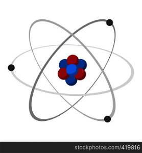 Atom cartoon icon. Science single symbol on a white background. Atom cartoon icon