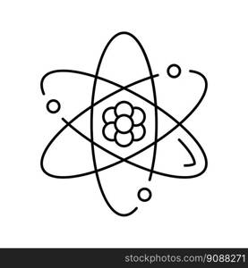 atom chemistry line icon vector. atom chemistry sign. isolated contour symbol black illustration. atom chemistry line icon vector illustration