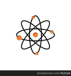 Atom, Chemistry, Molecule, Laboratory Flat Color Icon. Vector icon banner Template