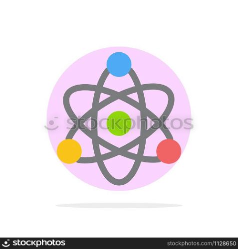 Atom, Educate, Education Abstract Circle Background Flat color Icon