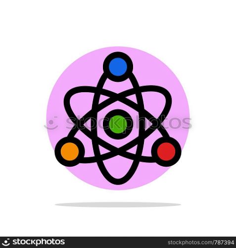 Atom, Educate, Education Abstract Circle Background Flat color Icon