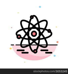 Atom, Education, Nuclear Abstract Flat Color Icon Template