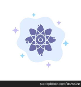 Atom, Education, Nuclear Blue Icon on Abstract Cloud Background