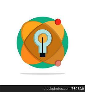 Atom, Education, Nuclear, Bulb Abstract Circle Background Flat color Icon