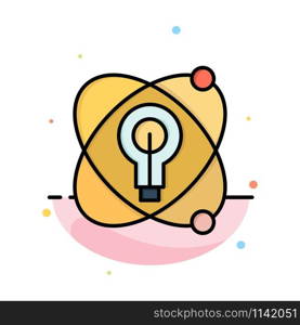 Atom, Education, Nuclear, Bulb Abstract Flat Color Icon Template