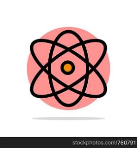 Atom, Education, Physics, Science Abstract Circle Background Flat color Icon