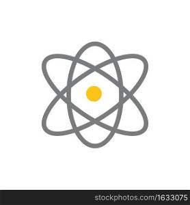 Atom, Education, Physics, Science  Flat Color Icon. Vector icon banner Template