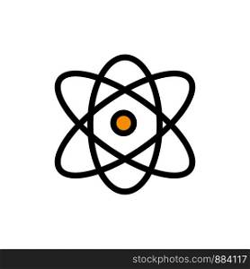 Atom, Education, Physics, Science Flat Color Icon. Vector icon banner Template
