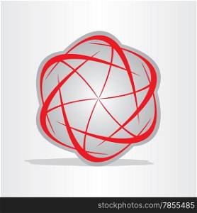 atom energy abstract red symbol design element