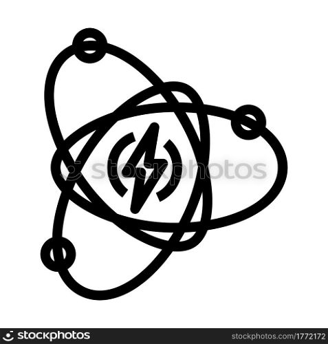 Atom Energy Icon. Bold outline design with editable stroke width. Vector Illustration.
