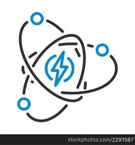 Atom Energy Icon. Editable Bold Outline With Color Fill Design. Vector Illustration.