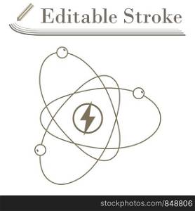 Atom Energy Icon. Editable Stroke Simple Design. Vector Illustration.