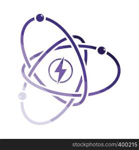 Atom energy icon. Flat color design. Vector illustration.
