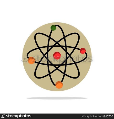 Atom, Energy, Power, Lab Abstract Circle Background Flat color Icon