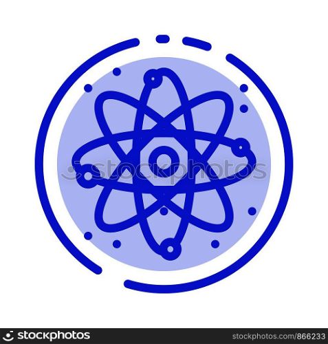 Atom, Energy, Power, Lab Blue Dotted Line Line Icon