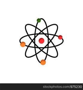 Atom, Energy, Power, Lab Flat Color Icon. Vector icon banner Template
