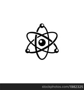 Atom. Flat Vector Icon. Simple black symbol on white background. Atom Flat Vector Icon