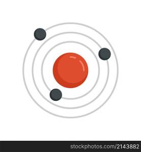 Atom gravity icon. Flat illustration of atom gravity vector icon isolated on white background. Atom gravity icon flat isolated vector