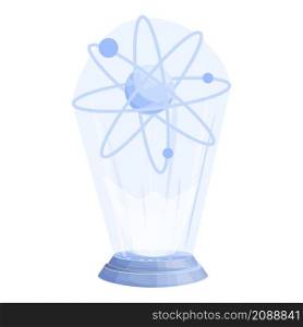 Atom hologram icon cartoon vector. Digital chemistry. Science technology. Atom hologram icon cartoon vector. Digital chemistry