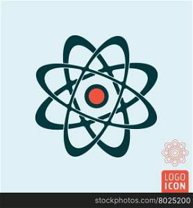 Atom icon. Atom symbol. Nuclear power icon isolated. Vector illustration. Atom icon isolated