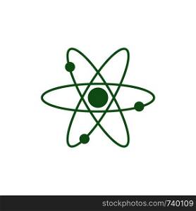 Atom icon. Creative logo. Green ecological sign. Protect planet. Vector illustration for design.