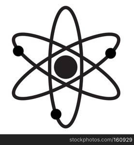 atom icon for your web site design, logo, app, UI. flat style. atom sign on white background. molecule symbol. nuclear power sign.