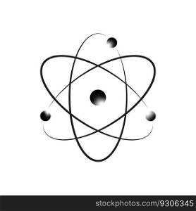 Atom icon in flat design. molecule symbol or atom symbol. Vector illustration. EPS 10.. Atom icon in flat design. molecule symbol or atom symbol. Vector illustration.