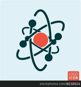 Atom icon isolated. Atom icon isolated. Model of atom symbol. Vector illustration