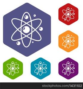 Atom icon. Simple illustration of atom vector icon for web. Atom icon, simple black style