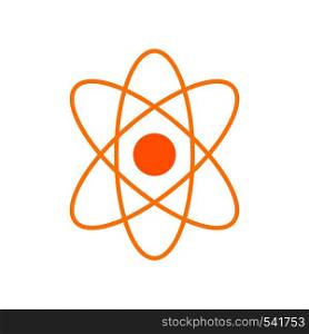 Atom icon vector , atom symbols. Flat vector illustration isolated on white background.. Atom icon vector , atom symbols isolated illustration