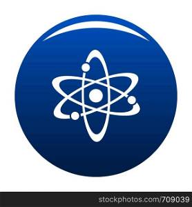 Atom icon vector blue circle isolated on white background . Atom icon blue vector