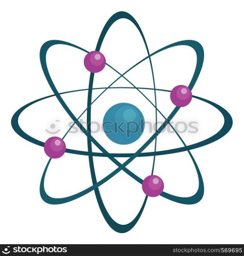 Atom, illustration, vector on white background.