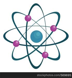 Atom, illustration, vector on white background.