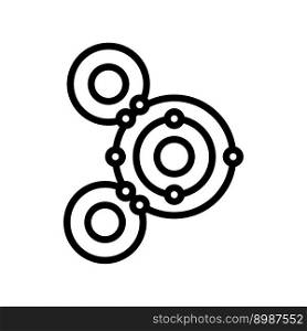 atom molecular structure line icon vector. atom molecular structure sign. isolated contour symbol black illustration. atom molecular structure line icon vector illustration