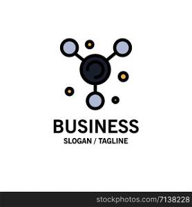 Atom, Molecule, Science Business Logo Template. Flat Color