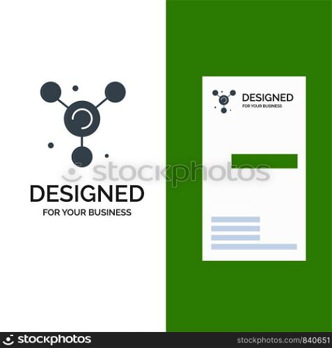 Atom, Molecule, Science Grey Logo Design and Business Card Template