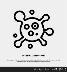 Atom, Molecule, Science Line Icon Vector